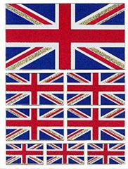 （シャシャン）XIAXIN 防水 PVC製 イギリス 国旗 8点セット ステッカー ユニオンジャック フラッグ 英国 グレートブリテン 耐候 耐水 スーツケース 屋内外 兼用 TSS-669