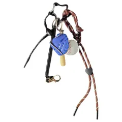 ☆ B ☆ ベースボール チャーム付き カラフル パラコード チャーム キーホルダー キーチャーム キーストラップ ストラップ バッグチャーム バッグアクセサリー チャームストラップ カラビナ パラコード ベースボールチャーム付き カラフル かわいい 可愛い