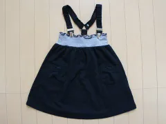 ベベ bebe アウトレット 子供服 女の子 110cm ジャンパースカート 黒 ボーダー 春 夏 秋 冬 ★3 ガールズ 女児 キッズ 【中古】 ユーズド リサイクル 古着 子ども服