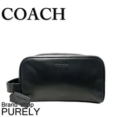 コーチ ポーチ メンズ COACH セカンドバッグ レザー スモール トラベルキット 2522 QB/BK ブラック 送料無料
