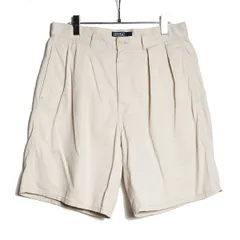 90's ポロラルフローレン 2タック コットン チノショーツ (32) アイボリー系 ポロチノ ショートパンツ 90年代 オールド 旧タグ Polo アメリカ古着 USED ビンテージ ヴィンテージ