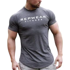 【新着商品】[メチーエング] メンズ トレーニングウェア Tシャツ 半袖 ストレッチ スポーツシャツ 筋トレ フィットネス グレーXL 0