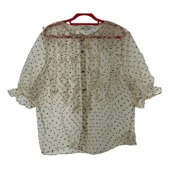 ZARAザラ ドット柄シアーフリルカットソー sizeEUR M/ベージュ