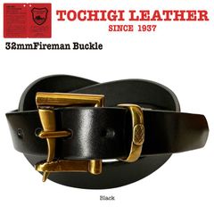 特別価格 新品 未使用 日本製 32mm 栃木レザー ベルト ファイヤーマンバックル ゴールド オイルレザー 黒 ブラック カジュアル ミリタリー ビンテージ メンズ レディース