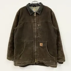 Carhartt ジャケット ダークブラウン　USA 古着　ビンテージ 古着 Carhartt 裏地 チェック ブランケット ダークブラウン