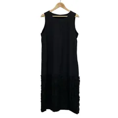 極美品 センソユニコ芽風 サークルドットチュニックワンピース 38 ブラック 極美品 センソユニコ芽風 サークルドットチュニックワンピース