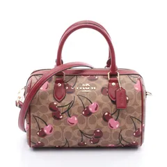 COACH コーチ ローアンサッチェルバッグ ジグネクチャー キャンバス チェーリープリント ハンドバッグ