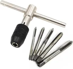 【在庫処分】タップセット - M4 タップ, M3 タップ, M6 タップ, ステップドリル, ネジ切 タップ - 穴あけ・釘打ち・バリ取り用 耐久性・耐衝撃性 軽量ポータブル 作業効率向上 手動セルフタッピング作業用タップドリル