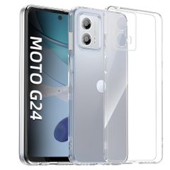 【在庫処分】クリア ソフトカバー ストラップホール付 G04 透明TPU レンズ保護 Moto 薄型 指紋防止 Moto 黄変防止 ケース 落下防止 安心保護 G24 軽量 全面保護カバー For (Moto G24 Kakuki 対応)