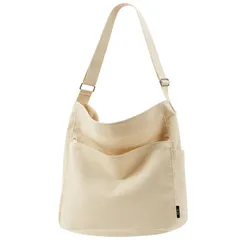 【売切注意！お急ぎ下さい】軽量 トートバッグ 無地 トートバッグ 帆布 キャンバストート 斜めがけ 通学 肩掛け 2way 大きめ 通勤 メンズ ショルダーバッグ 大容量 レディース ファスナーポケット3つ付き FOREST] FANCY [KALIDI