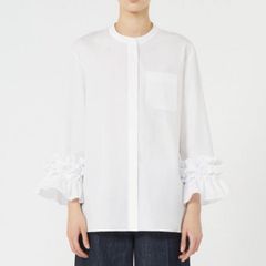 LUDLOW リボン付き ホワイト長袖シャツ vera ブラウス ラドロー - メルカリ