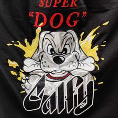 ガルフィー　SUPERDOG  GALFY　半袖Tシャツ　　黒　中型犬サイズ（L）　　It is a T-shirt with a character.