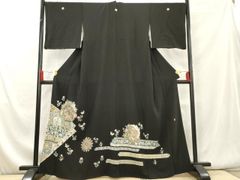 紬 幾何学文様 正絹 y744 平和屋着物○本場大島紬 幾何学文様 大山謹製 正絹 逸品
