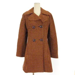 マックス&コー MAX&CO. ダブル コート ミドル丈 総裏地 チェック モヘヤ混 44 マルチカラー アウター /DO ■OS