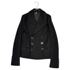 Dior HOMME(ディオールオム) 06AW ショート レングス メルトン ダブル チェスター コート  6HH1048405 44(S) ブラック These Grey Days期 エディ・スリマン期