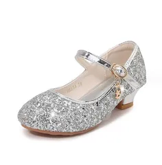 [ALL DAY Shining] フォーマルシューズ キラキラ シルバー キッズ 女の子 子供靴 卒園式 入学式 卒業式 結婚式 発表会 ピアノ発表会 演奏会 コンクール パーティー (20.0 cm) [シルバー] [20.0 cm]