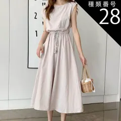 種類28：チェック/XL ワンピース フレアスカート ミモレ ノースリーブ Uネック 襟付き フレア セミフレア フリル ウエストマーク ウエストリボン かわいい 大人可愛い きれいめ シンプル カジュアル 大人 上品 おしゃれ お洒落 大人可愛い 大人女子 