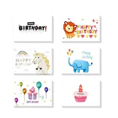 OKUSU-JP 誕生日カード 24枚セット メッセージカード バースデーカード ギフトカード お祝い 動物カード 子供 友達へのプレゼント 封筒付き 封筒テープ付き