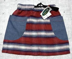 新品 MANASTASH フランネル スカート サイドポケット 素材切替え　　マナスタッシュ ウエストゴム ベルト付き アウトドア 未使用品 玉9195 タウンユース 登山 フェス