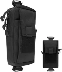 Ｄ．Ｓｔｏｍｏ D.Stomo リュック用 スマホポーチ タクティカルポーチ ミニタリーポーチ 小物収納 携帯 登山 アウトドア サバゲー 撥水 通勤 通学( ブラック)