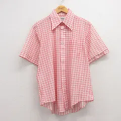 L/古着 半袖 シャツ メンズ 70s 赤他 レッド チェック 24aug02 中古 トップス