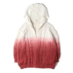 SAINT LAURENT PARIS サンローラン パリ カーディガン ホワイト ピンク サイズ:XL | グラデーション フーデッド ローゲージ ケーブル ニット カーディガン (609398 YA2RZ) | イタリア製【メンズ】【中古】のサムネイル
