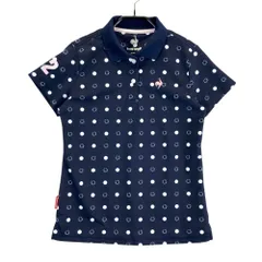 サイズ：M LE COQ GOLF ルコックゴルフ  半袖ポロシャツ ドット柄 ネイビー系 [240101409040] ゴルフウェア レディース ストスト
