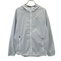 NIKE ナイキ ボーダー柄 ランニング ウインドブレーカー S グレー ジャケット メンズ 古着
