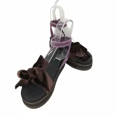 ユナイテッドアローズ UNITED ARROWS ×NAOKO TSUJI ベルベット ウェッジ サンダル レディース JPN：37 