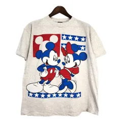 00年代 Disney ディズニー ミッキーマウス ミニーマウス 半袖Ｔシャツ キャラクター グレー (メンズ XL相当) 中古 古着 T3853