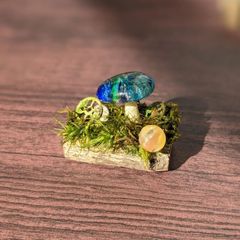 苔の森からの贈り物　歯車ときのこ　ミニチュア　スチームパンク