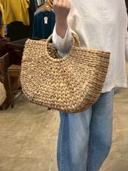トートバッグ 自然素材 ウォーターヒヤシンス インドネシア 奥行12cm 横45cm 高さ43cm ハンドメイド