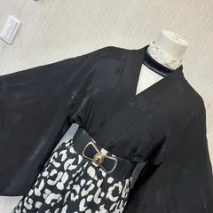 レディース　着物　和洋折衷コーデ　和洋ミックスコーデ　白黒コーデ　かわいい　かっこいい　ゴシック風　ゴスロリ風　4点セット