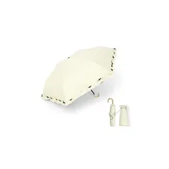 折りたたみ傘 超軽量 174g-210g 日傘 【UVカット・晴雨兼用・ 遮光遮熱 】日焼け防止 熱中症対策 梅雨対策 紫外線遮断 レディース かわいい 超撥水 耐風 小型 コンパクト 携帯便利(02フリル-クリーム) 1
