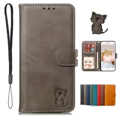 新品 iPhone 14ケース iPhone14手帳型 iPhone14 ケース スマホケース アイフォン 14携帯ケース あいふぉん14カバー case 笑顔猫ちゃん PUレザー ストラップ付き カード収納 ベルトマグネット スタンド機能 薄型 男女兼用 (