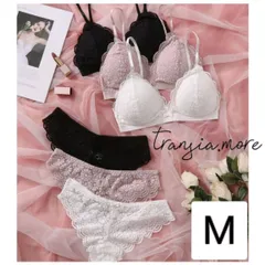 盛れる♡ノンワイヤー　ブラジャー＆ショーツお得な３セット♡セクシー　ナイトブラ