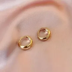 【金属アレルギー対応】シンプルフープピアス　ゴールド　シルバー