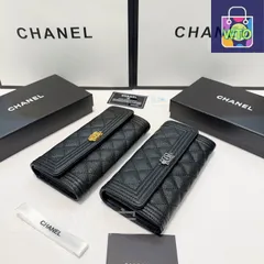 【今日特価】Chanel シャネル ダブルフォールド財布シリーズ キャビアレザー使用で菱格刺繍を特徴とする-WTO輸入2