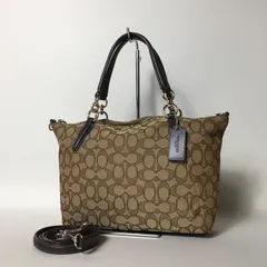 2508-182｜コーチ シグネチャー 2WAY ハンドバッグ ダークブラウン