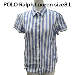 美品　ポロ　ラルフローレン　POLO　Ralph Lauren　リネン　ブラウス　シャツ　8、L レディース　S5S121