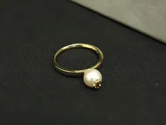 ■新品同様■ JIMMY CHOO　ジミーチュウ パール リング 指輪 アクセサリー 約10号 レディース ゴールド系 FE3236のサムネイル
