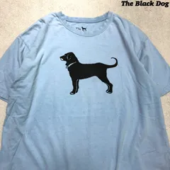 The Black dog ショートスリーブTシャツ 半袖カットソー 両面プリント 犬 XXLサイズ 青系 サックスブルー 水色 ブラックドッグ