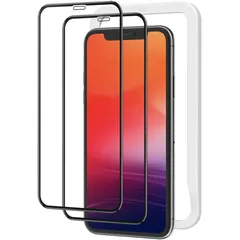 NIMASO ガラスフィルム iPhone11 Pro Max/iPhone XS Max 用 全面保護 フィルム ガイド枠付き 2枚セット NSP