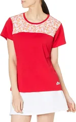 【送料無料】【Mサイズのみ】prince（プリンス）吸汗速乾 半袖 テニスウェア<br>レディース・ウィメンズ ゲームシャツ レッド WS1070-015