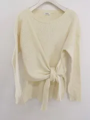 ◇ LOWRYS FARM ローリーズファーム デザイン リブニット 長袖 カットソー サイズF ライトベージュ系 レディース E  【1304050017476】