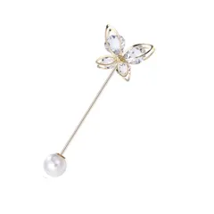 バタフライ 襟ピン パール レディース おしゃれ かわいい 蝶々 ブローチ 羽 キラキラ カジュアル ナチュラル ギフト 贈り物 新品