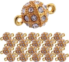 nijimomo ネックレス クラスプ 10mm 20個 マグネット 留め具 磁気 ブレスレット エンドパーツ アクセサリー( ゴールド)