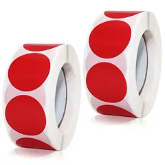 大容量 1000枚セット ロール ステッカー 赤 レッド 円形シール 丸型 (直径25mm) シール カラーラベル