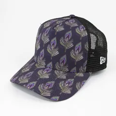 【ニューエラ正規品】ニューエラ 帽子 ゴルフ 9FORTY A-Frame トラッカー ニューヨークボタニカルガーデン ブラックフェザープリント(商品番号：13526896)