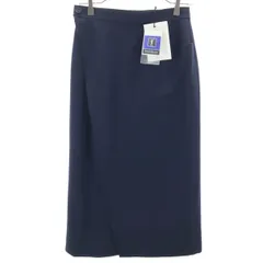 YVES SAINT LAURENT イヴサンローラン 90s オールド ロング丈 ラップスカート L ネイビー レディース 古着のサムネイル